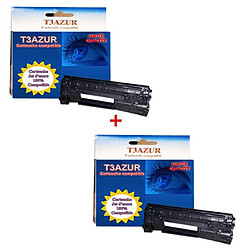 T3Azur CB435A - Lot de 2 Toner/Laser compatible HP CB435A / CB435 