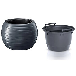 Pot de fleurs 36L avec insert Maze 2en1 anthracite 