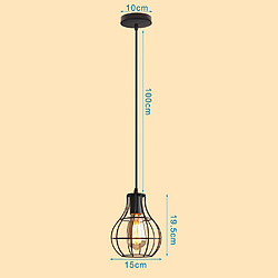 Avis Stoex Lot de 2 E27 Vintage Lustre Métal Suspension industrielle, Lampe de Plafond Abat-Jour Luminaire Décoration d'éclairage pour Cuisine Hôtel Salon Chambre Escalier Couloir,Noir