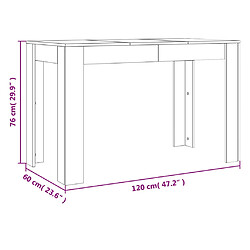 vidaXL Table à dîner Chêne marron 120x60x76 cm bois d'ingénierie pas cher