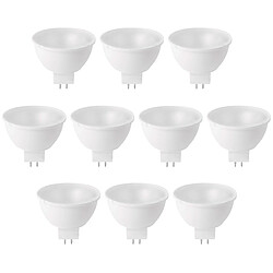 Lot 10 Ampoules réflecteur LED GU5.3 Eclairage 5W blanc chaud Lot de 10 ampoules LED réflecteur GU5.3 5W (puissance équivalente à une ampoule de 21 W). Spot...