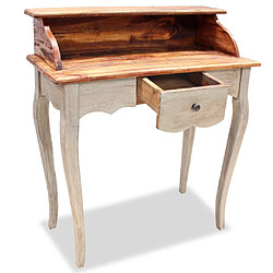 Avis Helloshop26 Bureau table meuble travail informatique bois de récupération massif 80 x 40 x 92 cm 0502097