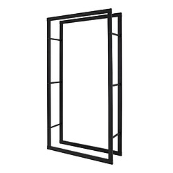 ML-Design Porte Bûches de Cheminée, 80x25x150 cm, Noir, Métallique, en Acier Revêtue par Poudre, Intérieur/Extérieur, Support pour Bois de Chauffage, Étagère Rangement Aide à l'Empilage Bois de Poêle