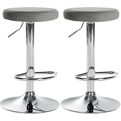 Non Lot de 2 tabourets de bar Ponte velours chrome 