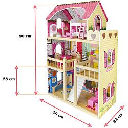 Avis Leomark Grande maison de poupée en bois + quatre poupées + LED