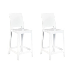 Beliani Tabouret de bar Set de 2 Blanc WELLINGTON