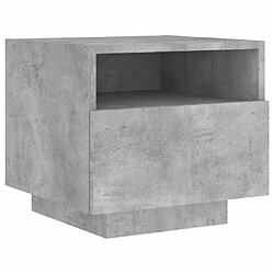 Maison Chic Table de chevet,Table de nuit,Table d'appoint pour salon avec lumières LED gris béton 40x39x37 cm -MN77348 pas cher