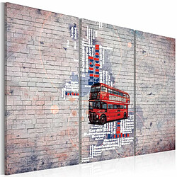Paris Prix Tableau 3 Panneaux Autour de la Grande Bretagne en Routemaster 40 x 60 cm