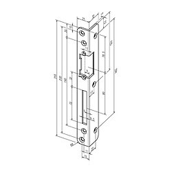 Gâche de sécurité coudée .069 S.3mm VA ma DIN droite ASSA ABLOY