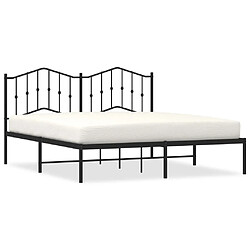 Maison Chic Lit adulte - Cadre de lit métal avec tête de lit,Structure du lit Contemporain pour chambre noir 160x200 cm -MN79682