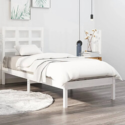 vidaXL Cadre de lit sans matelas blanc 90x190 cm bois massif