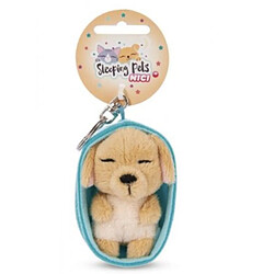 NICI Peluche Porte-Cles 8 Cm - Chien Caramel Endormi