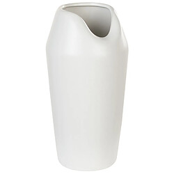 Beliani Grès Vase décoratif 33 cm Blanc APAMEA