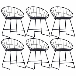 Decoshop26 Lot de 6 chaises de salle à manger cuisine design moderne acier noir CDS022659 