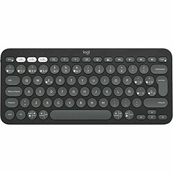 Clavier sans fil Logitech Pebble Keys 2 K380s Espagnol Qwerty Noir Gris Graphite