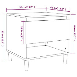 vidaXL Tables de chevet 2 pcs Blanc 50x46x50 cm Bois d’ingénierie pas cher