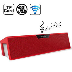 Enceinte Portable Bluetooth Hifi Radio Fm Réveil Lecteur Micro SD USB Jack Rouge - YONIS pas cher