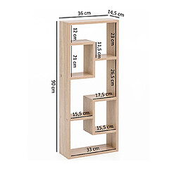 Avis Mes Etagère murale 5 niches 36x15x90 cm en bois décor chêne