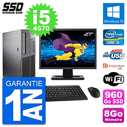 PC Lenovo M93p SFF Ecran 27" Intel i5-4570 RAM 8Go SSD 960Go Windows 10 Wifi · Occasion 