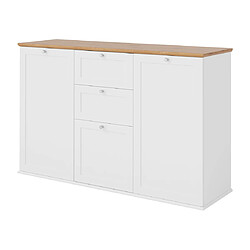 Bestmobilier Francesco - buffet bas - bois et blanc - 137 cm