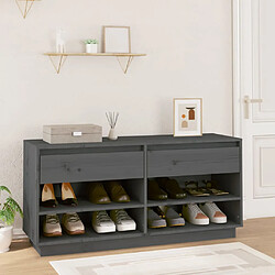 vidaXL Armoire à chaussures Gris 110x34x52 cm Bois de pin massif