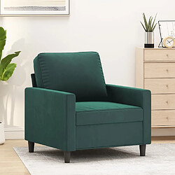 vidaXL Fauteuil Vert foncé 60 cm Velours 