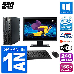 PC Lenovo M92p SFF Ecran 27" Intel G630 RAM 16Go SSD 240Go Windows 10 Wifi · Occasion 