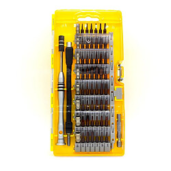 Wewoo Kit d'outils de réparation d'embout de tournevis de précision en acier à outils S2 60 1 Jaune