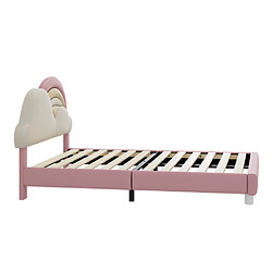 Acheter ComfortXL Lit Pour Enfants Et Adultes Avec Une Tête De Lit Nuage Arc-en-ciel - Rose