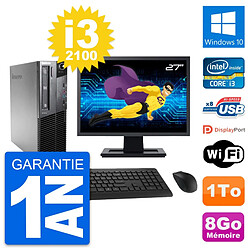 PC Lenovo M81 SFF Ecran 27" Intel i3-2100 RAM 8Go Disque Dur 1To Windows 10 Wifi · Occasion 