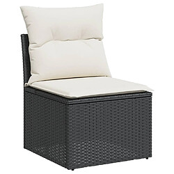 Acheter vidaXL Salon de jardin 8 pcs avec coussins noir résine tressée