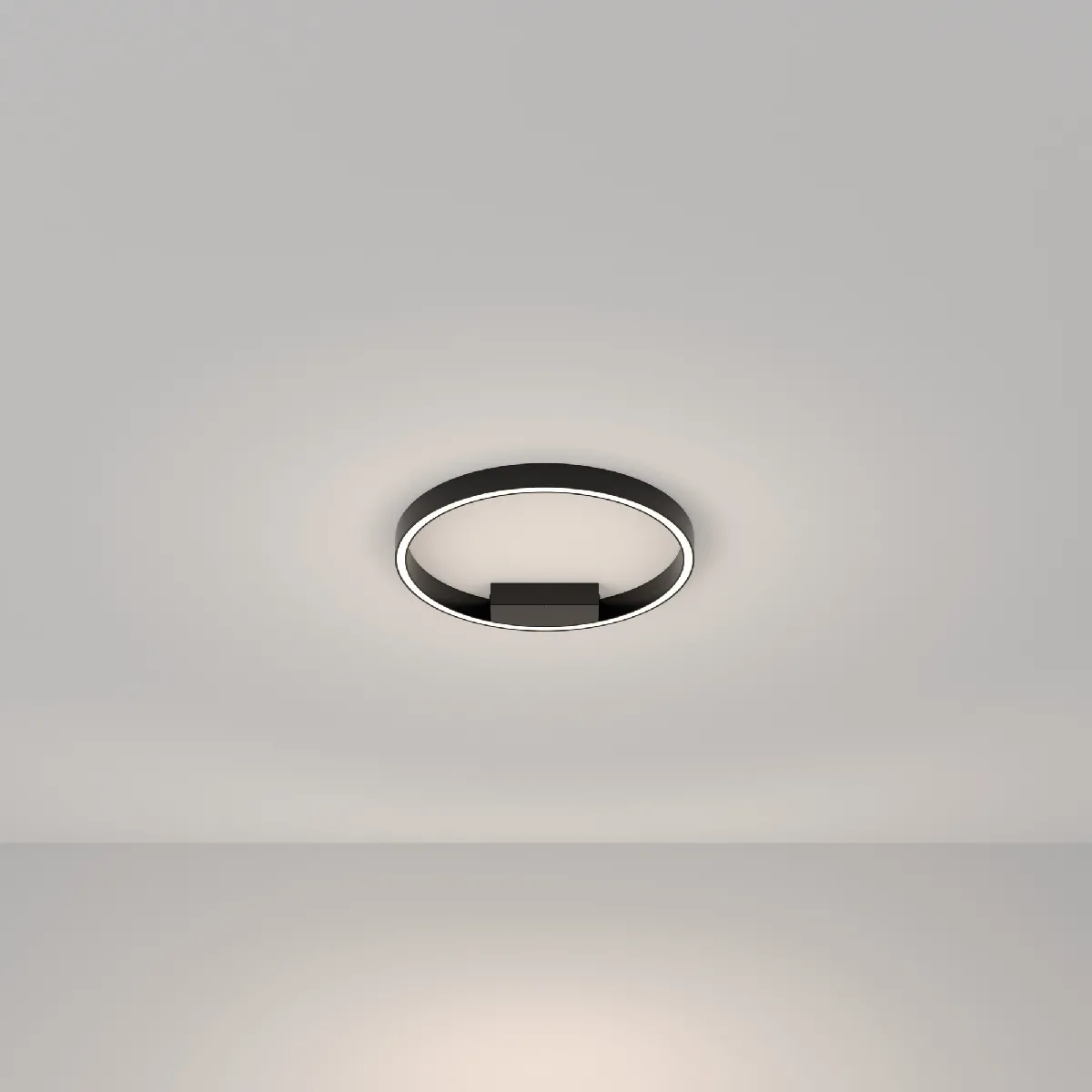 MAYTONI Plafonnier semi-encastré LED moderne intégré noir, 40cm, 4000K