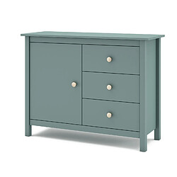 Avis Pegane Commode, meuble de rangement avec 3 tiroirs en pin coloris vert pétrole - Longueur 90 x Profondeur 40 x Hauteur 80 cm