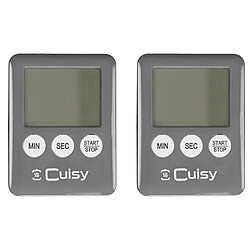 Cuisy Minuteur électronique aimanté coloré (Lot de 2) Gris. Minuteur électronique aimanté coloré (Lot de 2) Gris