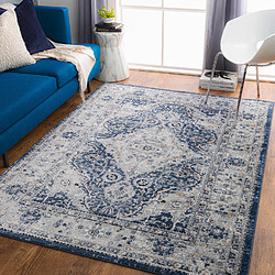 Surya KALILA - Tapis vintage, Gris et Bleu foncé - 160x220cm