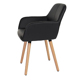 Mendler Chaise de salle à manger Altena II, fauteuil, design rétro des années 50 ~ similicuir, noir