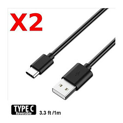 Little Boutik X2 Cable USB Type C Chargeur Noir pour Samsung Galaxy Note 8 S8 S8 PLUS A32017 A52017 PACK X2 Noir Couleur