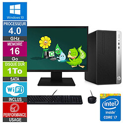 PC HP ProDesk 400 G4 MT i7-6700 4GHz 16Go/1To Wifi W10 + Ecran 20 · Reconditionné 