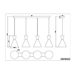 Avis TRIO LIGHTING Suspensions Enzo Noir mat 4x28W E14