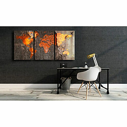 Paris Prix Tableau Imprimé World Map : Rusty World 30 x 60 cm