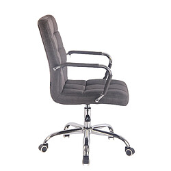 Avis Decoshop26 Fauteuil de bureau sur roulettes hauteur réglable pivotant accoudoirs en tissu gris foncé 10_0002470