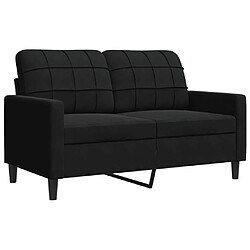 vidaXL Canapé à 2 places Noir 120 cm Velours