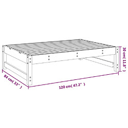 vidaXL Repose-pied de jardin 120x80 cm gris bois de pin massif pas cher