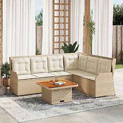 vidaXL Salon de jardin avec coussins 5 pcs beige résine tressée 