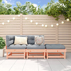 vidaXL Salon de jardin 3 pcs bois massif douglas