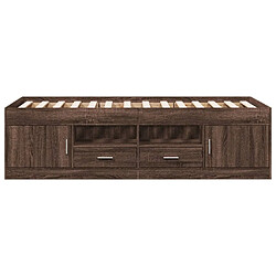 Acheter Maison Chic Lit d'appoint | Lit de jour | Lit de repos et tiroirs chêne marron 100x200cm bois d'ingénierie -GKD14188