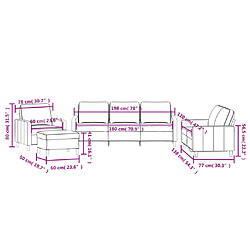 vidaXL Ensemble de canapés 4 pcs avec coussins Jaune Velours pas cher