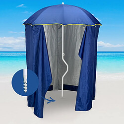 Avis Parasol de plage léger visser tente protection uv GiraFacile 200 cm Zeus, Couleur: Bleu