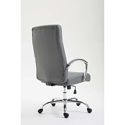 Acheter Decoshop26 Fauteuil de bureau mécanisme d'inclinaison accoudoirs coutures décoratives en PVC gris et métal chromé 10_0002702