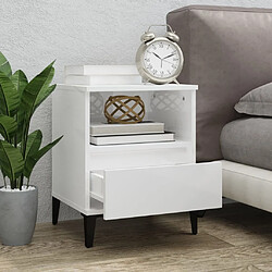 Avis Maison Chic Table de chevet Table de Nuit Meuble de Rangement Blanc brillant 40x35x50 cm